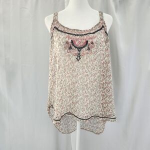 Floral Pink Sleeveless Top